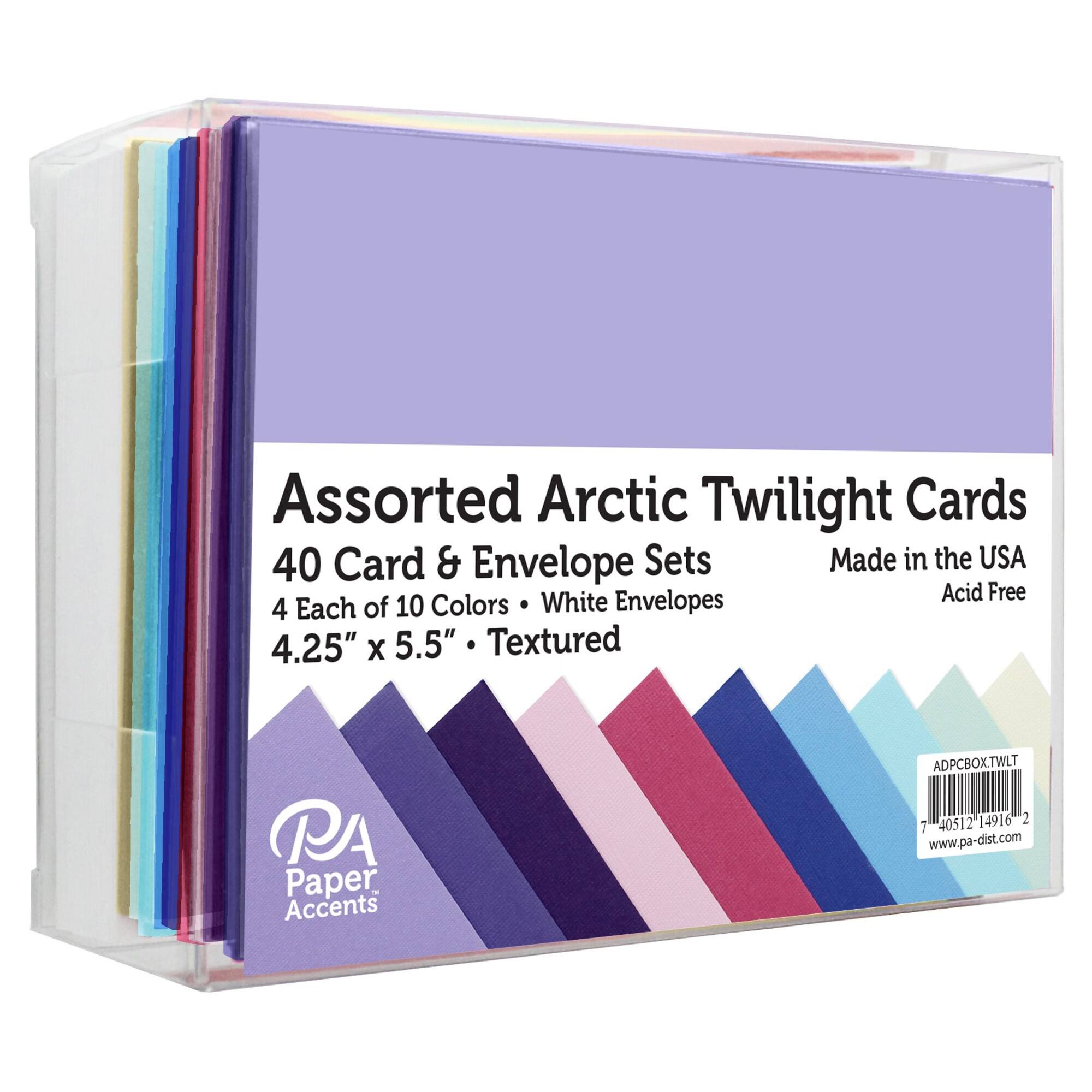 PA Paper™ Accents Textured Artic Twilight Card & Envelope Set, 4.25" x 5.5"